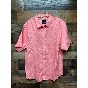 Stitch Note Men's Short Sleeve Linen Button Up Size‎ Large
